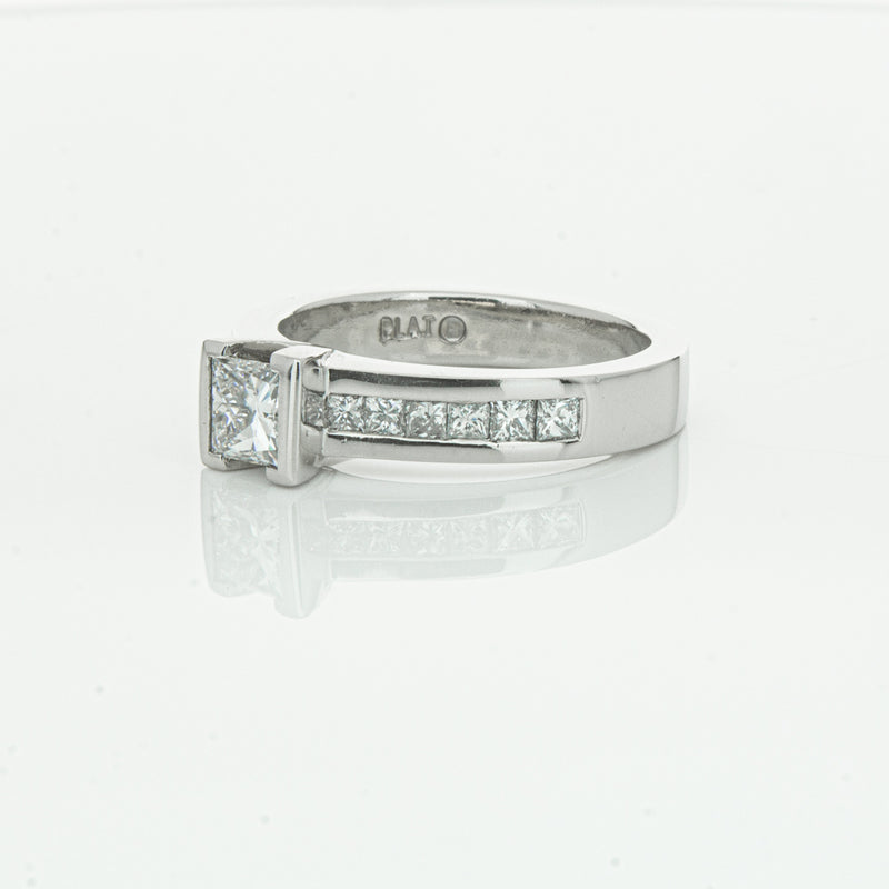 Deja Vu Platinum .58ct Princess Cut Diamond Ring-Ring-Walker & Hall