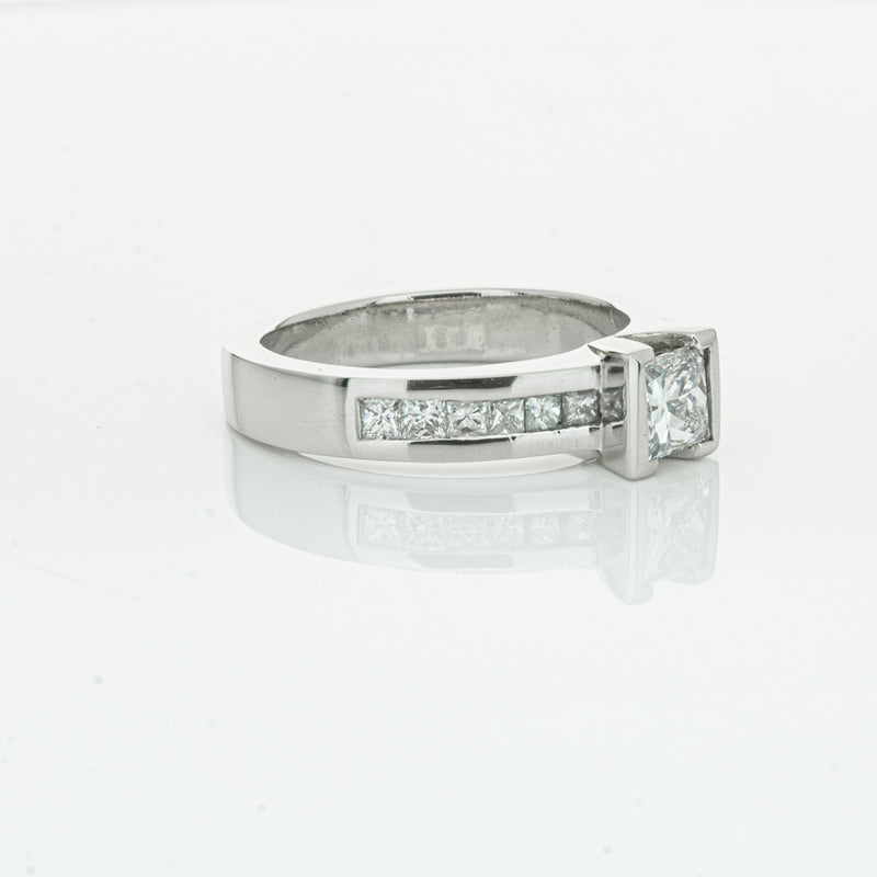 Deja Vu Platinum .58ct Princess Cut Diamond Ring-Ring-Walker & Hall
