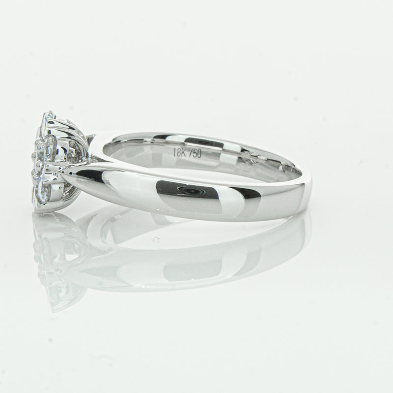 18ct White Gold .65ct Diamond Lotus Ring-Ring-Walker & Hall