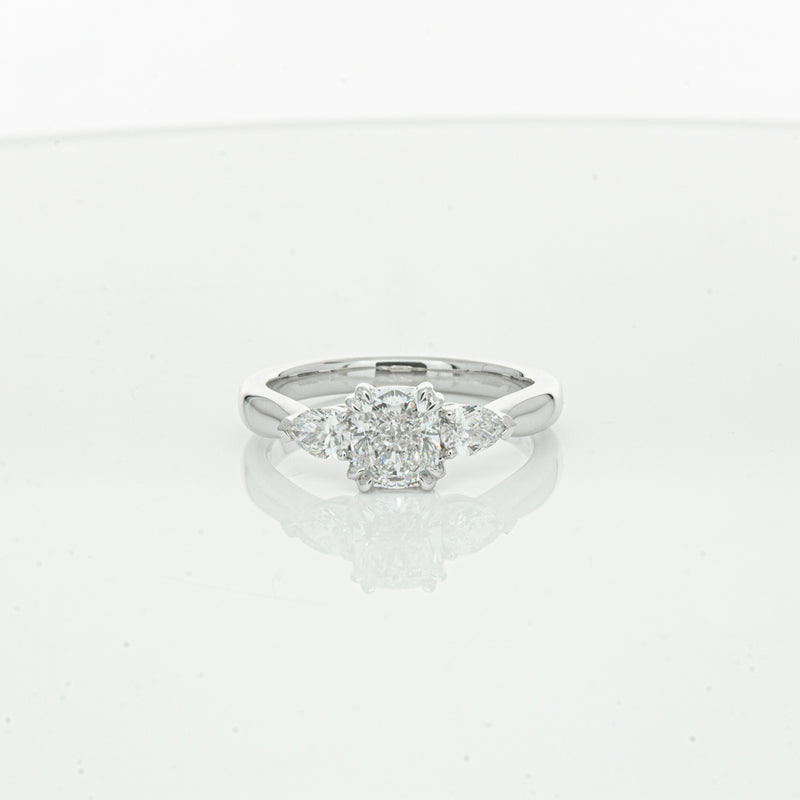 18ct White Gold 1.02ct Cushion Cut Diamond Ayla Ring-Ring-Walker & Hall