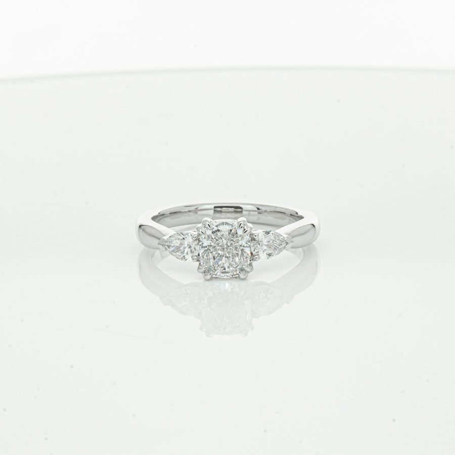 18ct White Gold 1.02ct Cushion Cut Diamond Ayla Ring-Ring-Walker & Hall