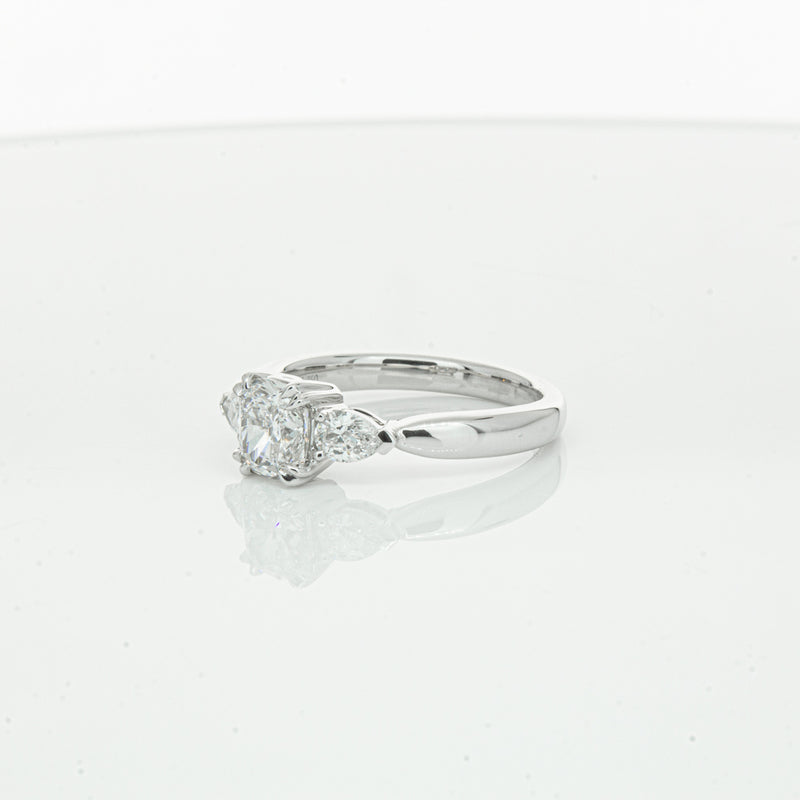 18ct White Gold 1.02ct Cushion Cut Diamond Ayla Ring-Ring-Walker & Hall