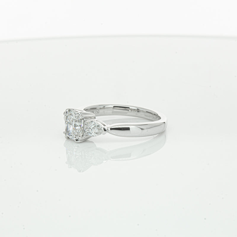 18ct White Gold 1.02ct Cushion Cut Diamond Ayla Ring-Ring-Walker & Hall