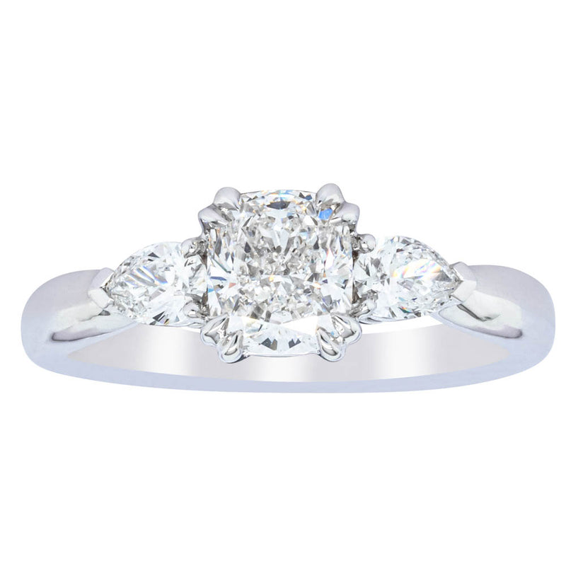 18ct White Gold 1.02ct Cushion Cut Diamond Ayla Ring-Ring-Walker & Hall