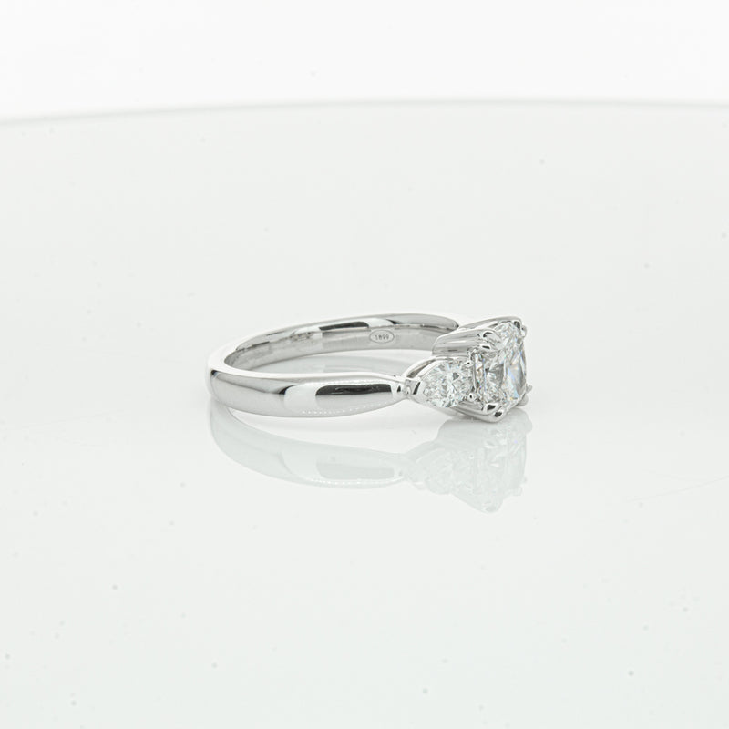 18ct White Gold 1.02ct Cushion Cut Diamond Ayla Ring-Ring-Walker & Hall