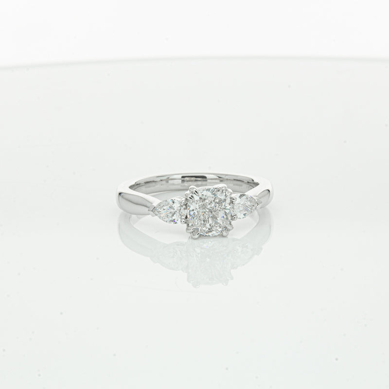 18ct White Gold 1.02ct Cushion Cut Diamond Ayla Ring-Ring-Walker & Hall