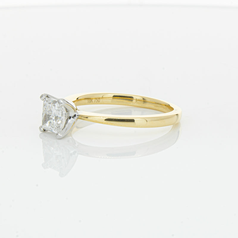 18ct Yellow Gold 1.00ct Princess Cut Diamond Royale Ring-Ring-Walker & Hall