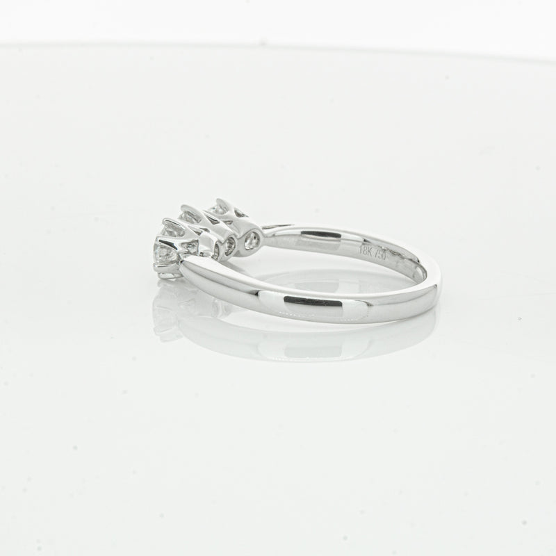 18ct White Gold .94ct Diamond Trilogy Ring-Ring-Walker & Hall