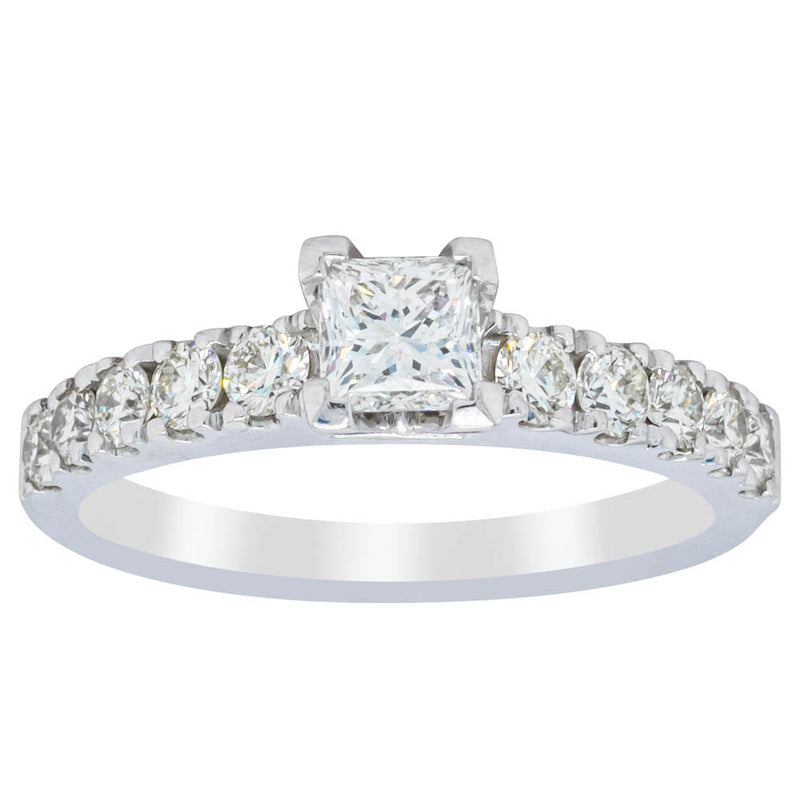 Deja Vu 18ct White Gold .40ct Princess Cut Diamond Ring-Ring-Walker & Hall