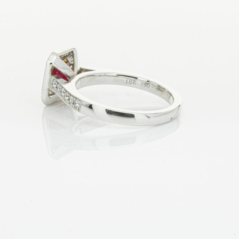 18ct White & Yellow Gold Ruby & Diamond Ring-Ring-Walker & Hall