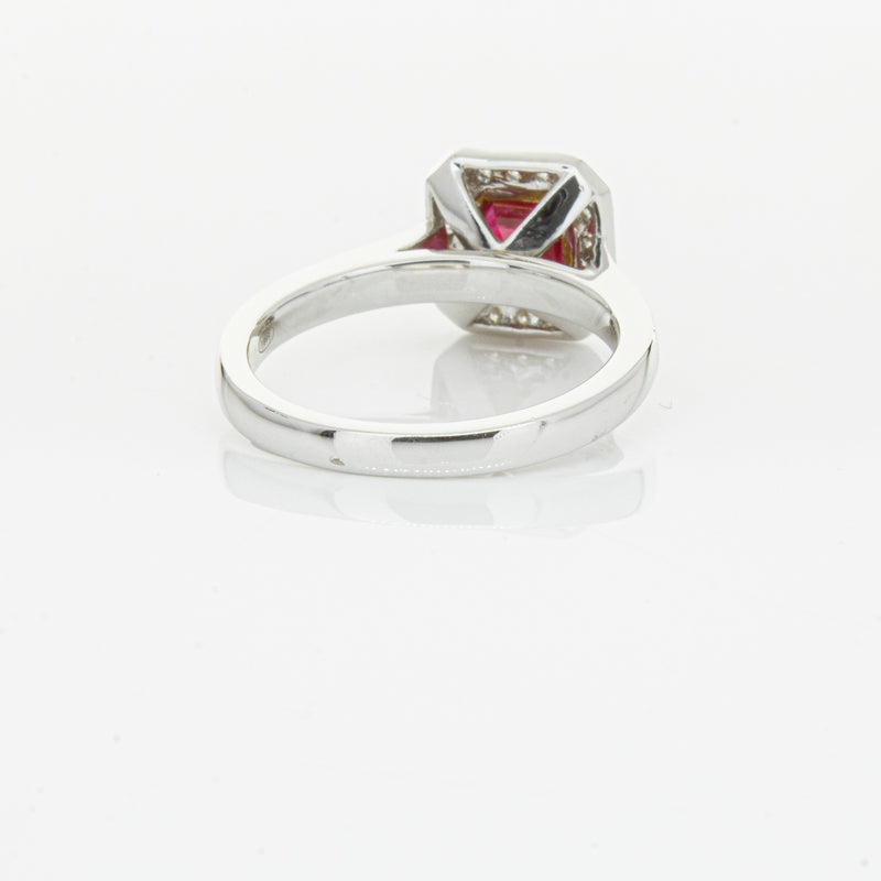 18ct White & Yellow Gold Ruby & Diamond Ring-Ring-Walker & Hall