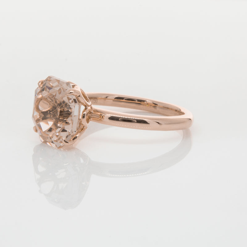 18ct Rose Gold Morganite Octavia Ring-Ring-Walker & Hall