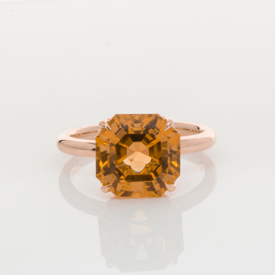 18ct Rose Gold Citrine Octavia Ring-Ring-Walker & Hall