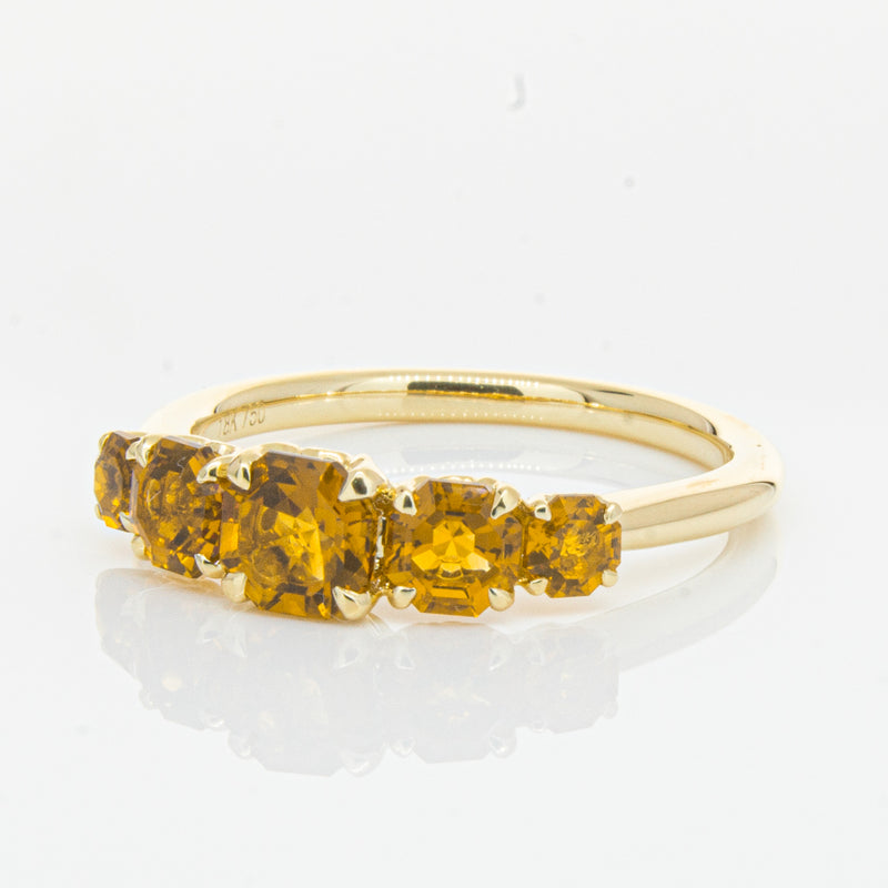 18ct Yellow Gold Five Stone Citrine Octavia Ring-Ring-Walker & Hall