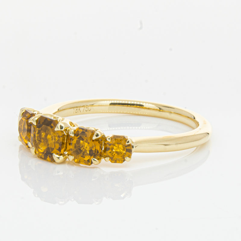 18ct Yellow Gold Five Stone Citrine Octavia Ring-Ring-Walker & Hall