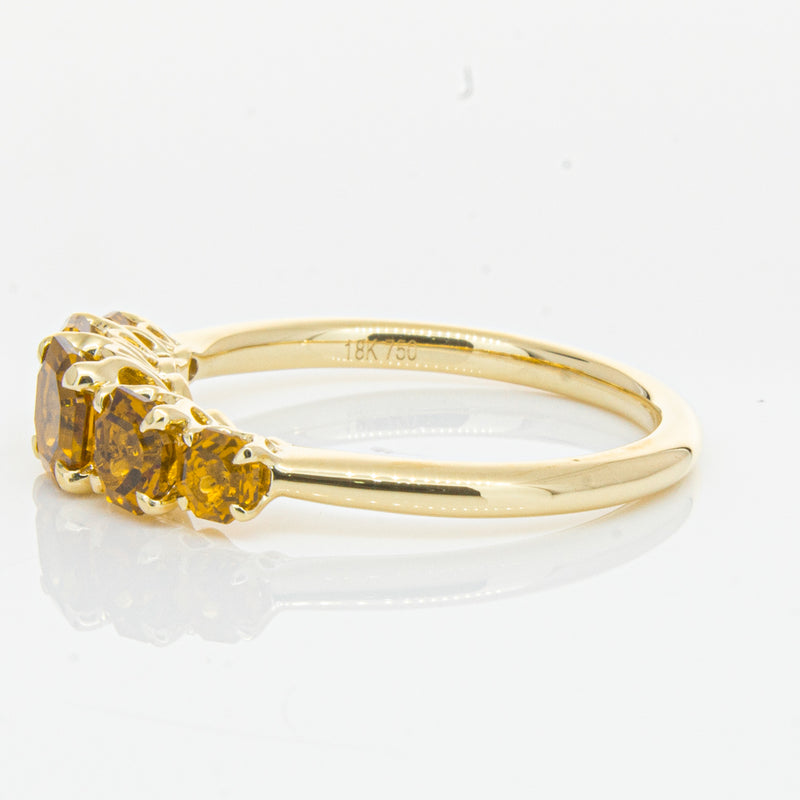18ct Yellow Gold Five Stone Citrine Octavia Ring-Ring-Walker & Hall