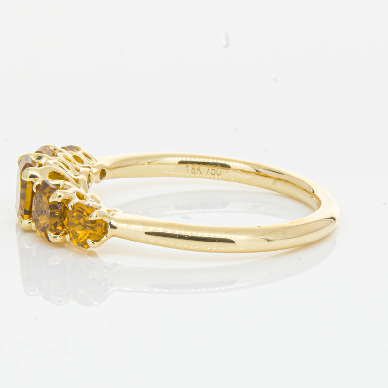18ct Yellow Gold Five Stone Citrine Octavia Ring-Ring-Walker & Hall