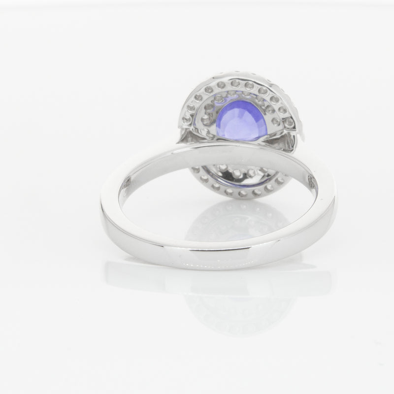 18ct White Gold 1.58ct Sapphire & Diamond Ring-Ring-Walker & Hall