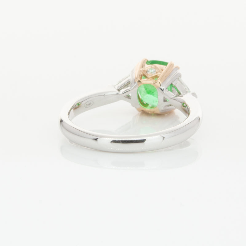 18ct White & Yellow Gold 1.78ct Emerald & Diamond Ring-Ring-Walker & Hall