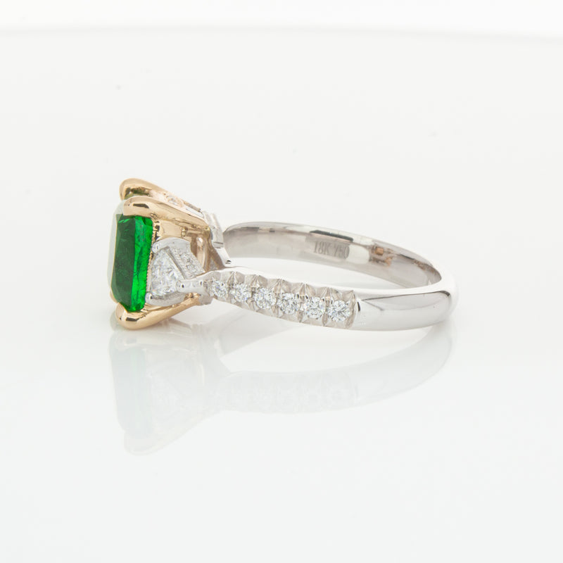 18ct White & Yellow Gold 2.67ct Emerald & Diamond Ring-Ring-Walker & Hall