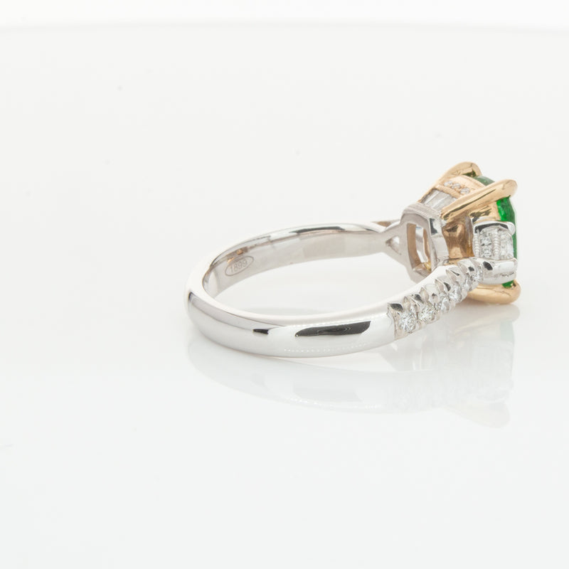 18ct White & Yellow Gold 2.67ct Emerald & Diamond Ring-Ring-Walker & Hall