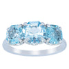 18ct White Gold Three Stone Aquamarine Octavia Ring-Ring-Walker & Hall