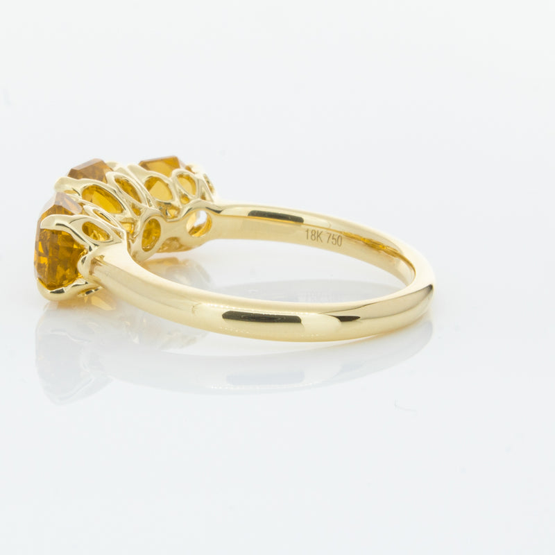 18ct Yellow Gold Three Stone Citrine Octavia Ring-Ring-Walker & Hall