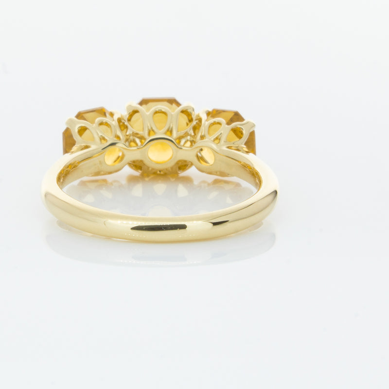 18ct Yellow Gold Three Stone Citrine Octavia Ring-Ring-Walker & Hall