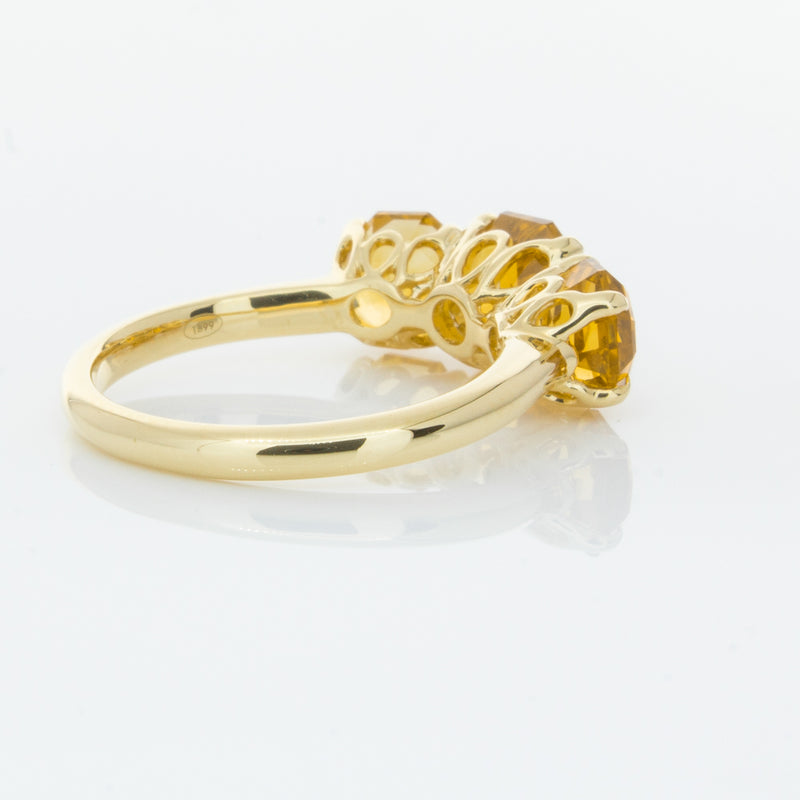 18ct Yellow Gold Three Stone Citrine Octavia Ring-Ring-Walker & Hall