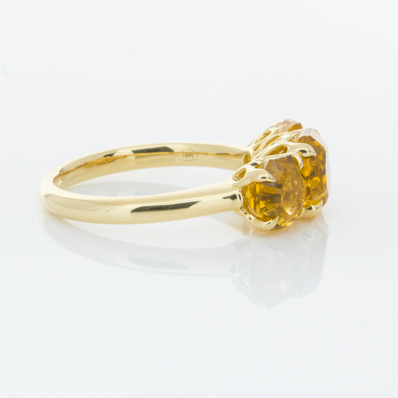 18ct Yellow Gold Three Stone Citrine Octavia Ring-Ring-Walker & Hall