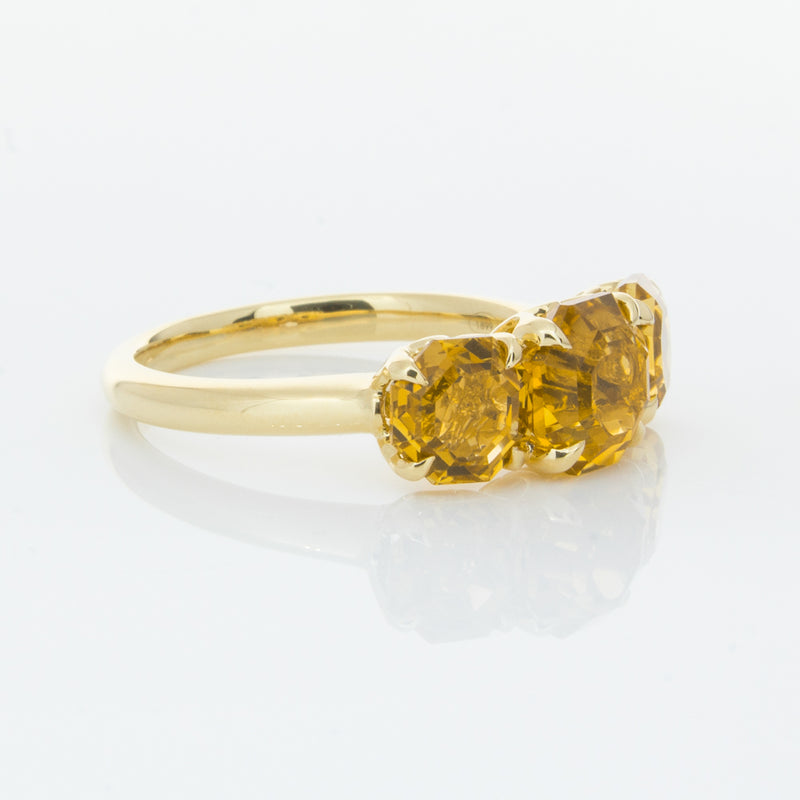 18ct Yellow Gold Three Stone Citrine Octavia Ring-Ring-Walker & Hall