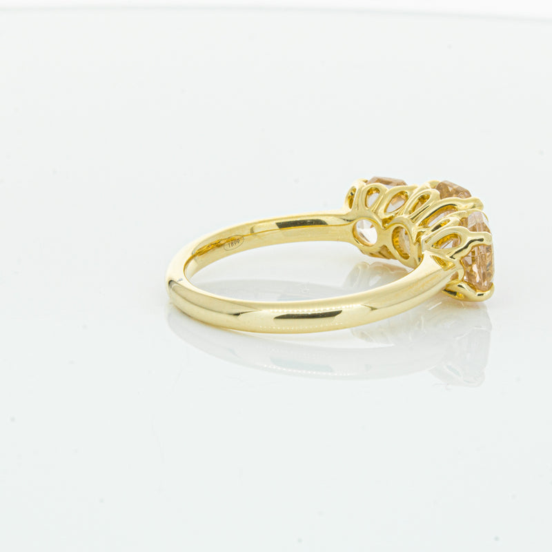 18ct Yellow Gold Three Stone Morganite Octavia Ring-Ring-Walker & Hall