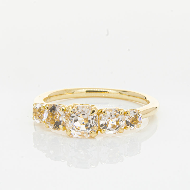18ct Yellow Gold Five Stone Morganite Octavia Ring-Ring-Walker & Hall