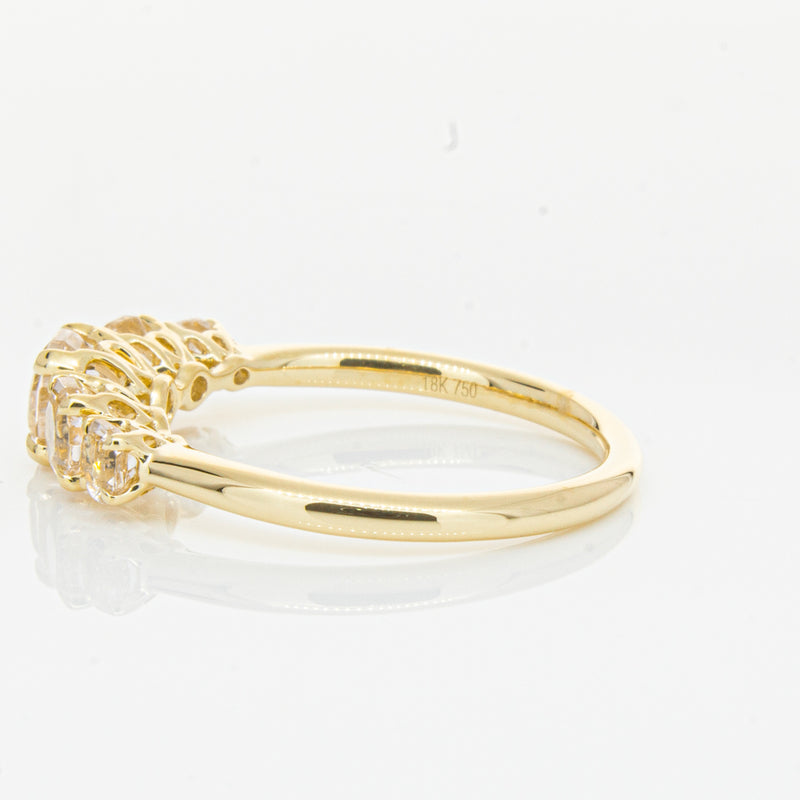 18ct Yellow Gold Five Stone Morganite Octavia Ring-Ring-Walker & Hall
