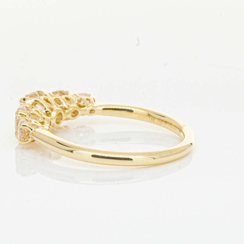 18ct Yellow Gold Five Stone Morganite Octavia Ring-Ring-Walker & Hall