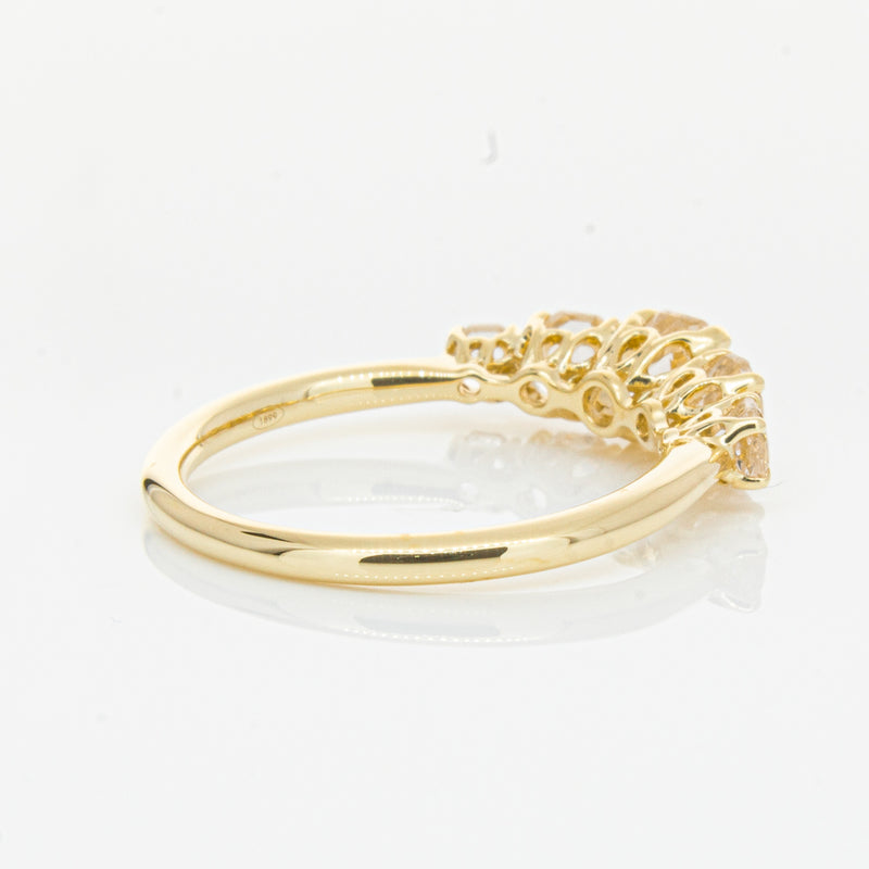 18ct Yellow Gold Five Stone Morganite Octavia Ring-Ring-Walker & Hall