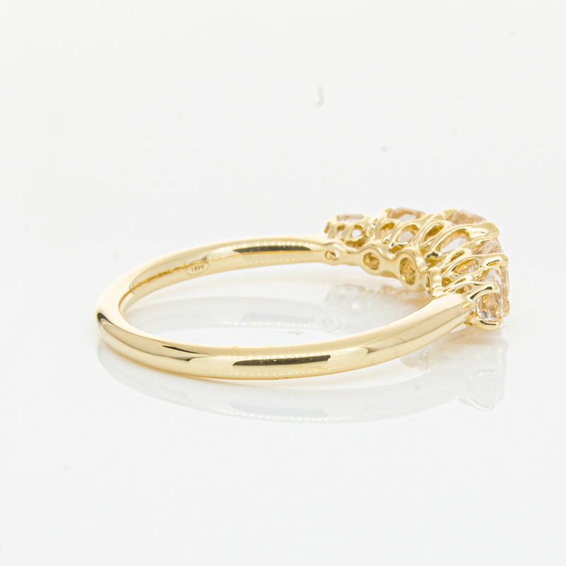 18ct Yellow Gold Five Stone Morganite Octavia Ring-Ring-Walker & Hall