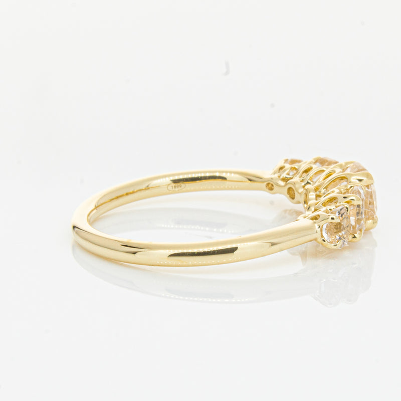 18ct Yellow Gold Five Stone Morganite Octavia Ring-Ring-Walker & Hall