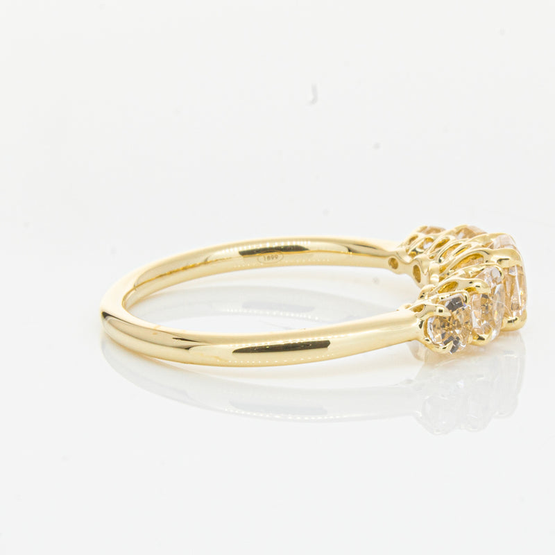 18ct Yellow Gold Five Stone Morganite Octavia Ring-Ring-Walker & Hall