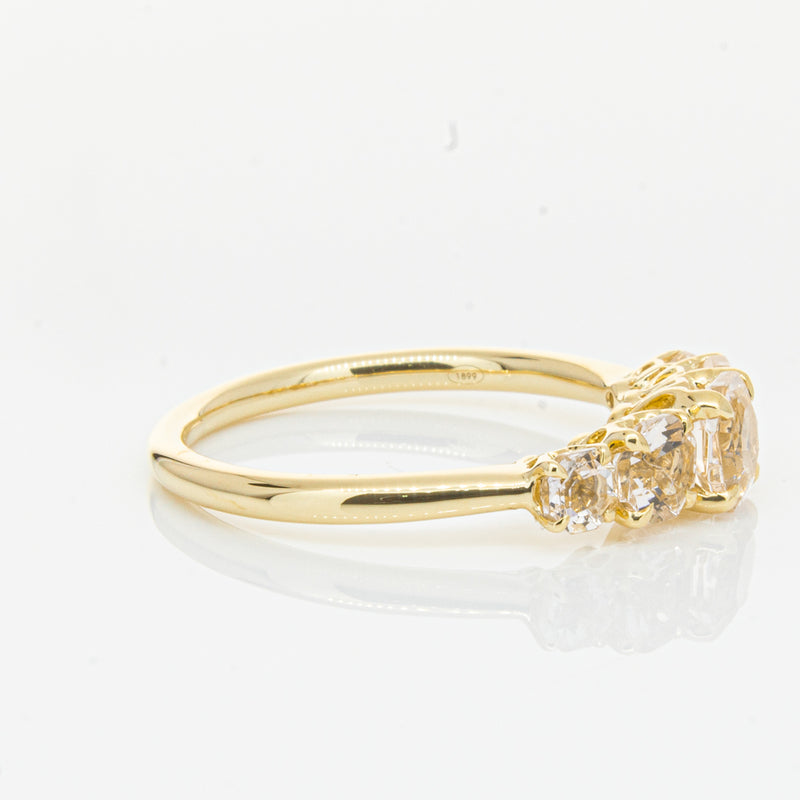 18ct Yellow Gold Five Stone Morganite Octavia Ring-Ring-Walker & Hall