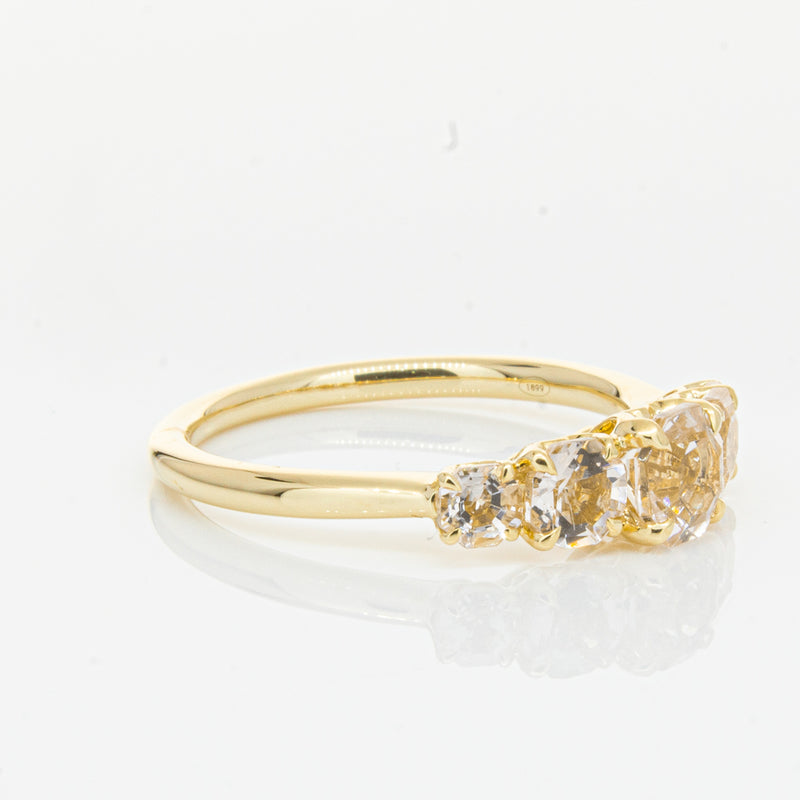 18ct Yellow Gold Five Stone Morganite Octavia Ring-Ring-Walker & Hall