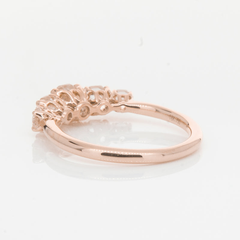 18ct Rose Gold Five Stone Morganite Octavia Ring-Ring-Walker & Hall
