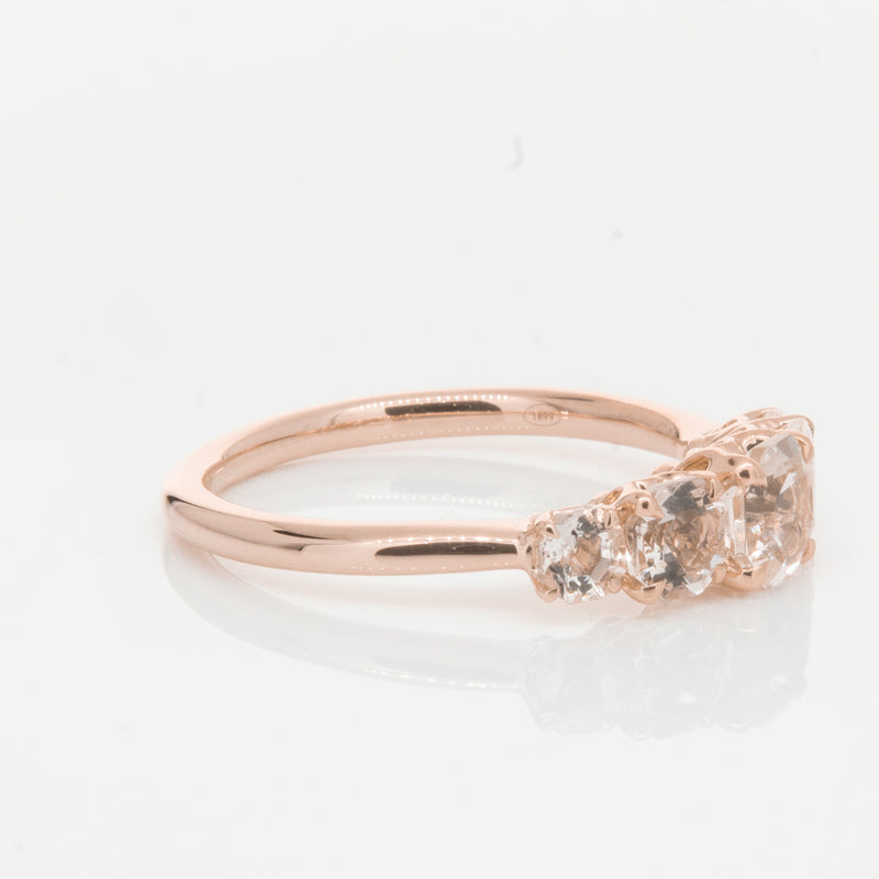 18ct Rose Gold Five Stone Morganite Octavia Ring-Ring-Walker & Hall