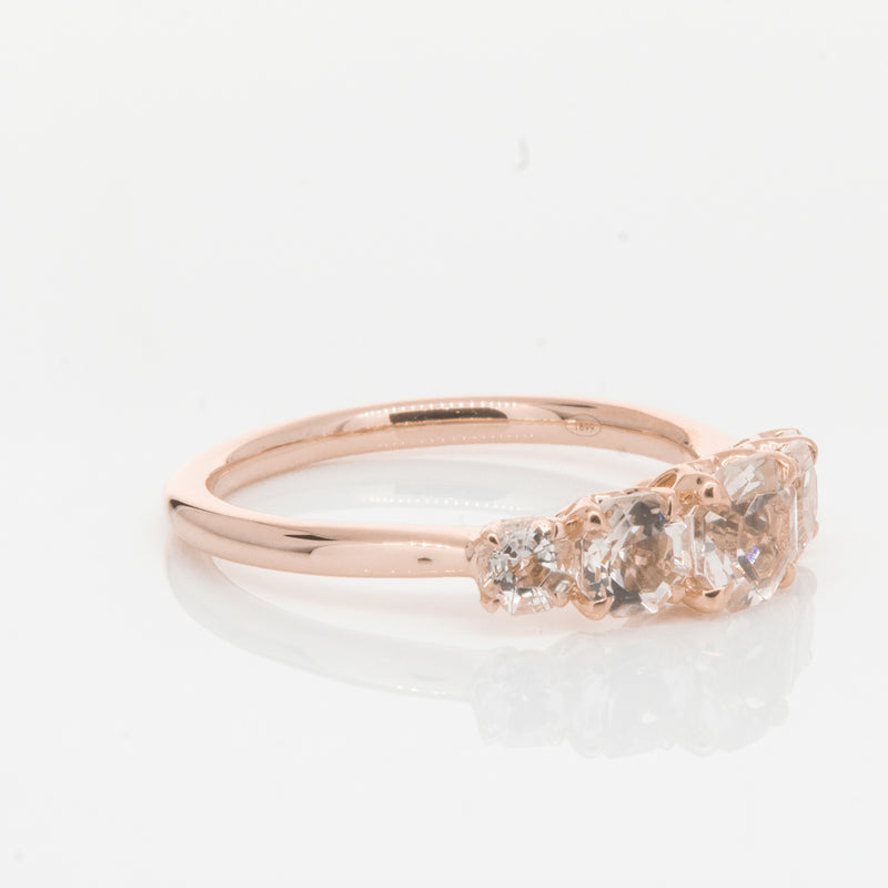 18ct Rose Gold Five Stone Morganite Octavia Ring-Ring-Walker & Hall