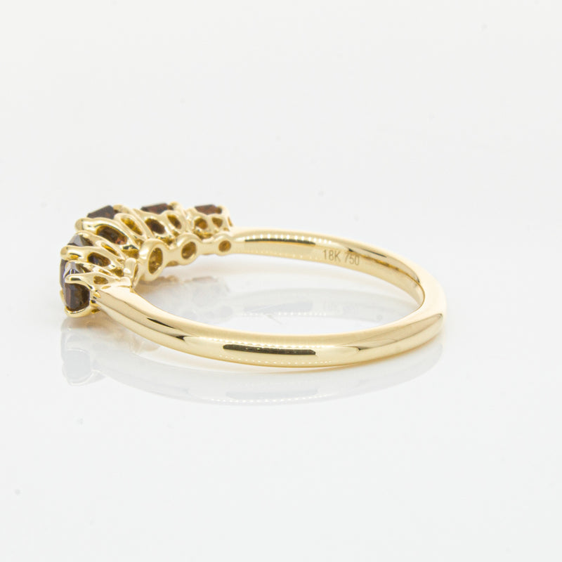 18ct Yellow Gold Five Stone Garnet Octavia Ring-Ring-Walker & Hall