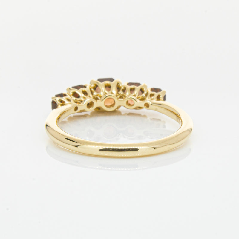 18ct Yellow Gold Five Stone Garnet Octavia Ring-Ring-Walker & Hall