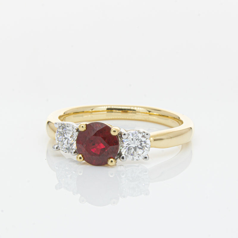 18ct Yellow Gold 1.00ct Ruby & Diamond Ring-Ring-Walker & Hall
