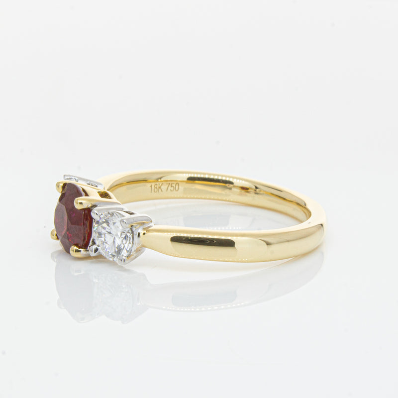 18ct Yellow Gold 1.00ct Ruby & Diamond Ring-Ring-Walker & Hall