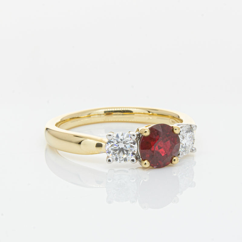 18ct Yellow Gold 1.00ct Ruby & Diamond Ring-Ring-Walker & Hall