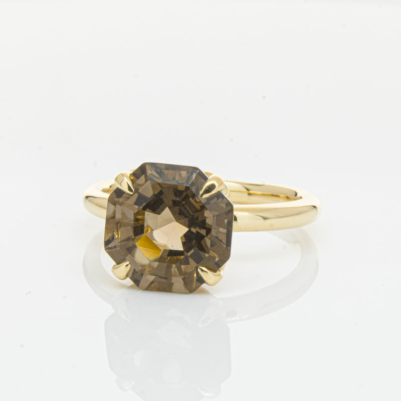 18ct Yellow Gold Smoky Quartz Octavia Ring-Ring-Walker & Hall